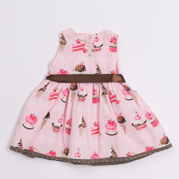 NWT Monnalisa Pink Cupcake/Cake Baby Dress- SZ 3 months - Picture 1 of 16